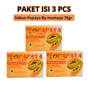 ISI 3 SABUN PEPAYA SABUN PAPAYA BY MAMAYA SABUN MANDI BATANG