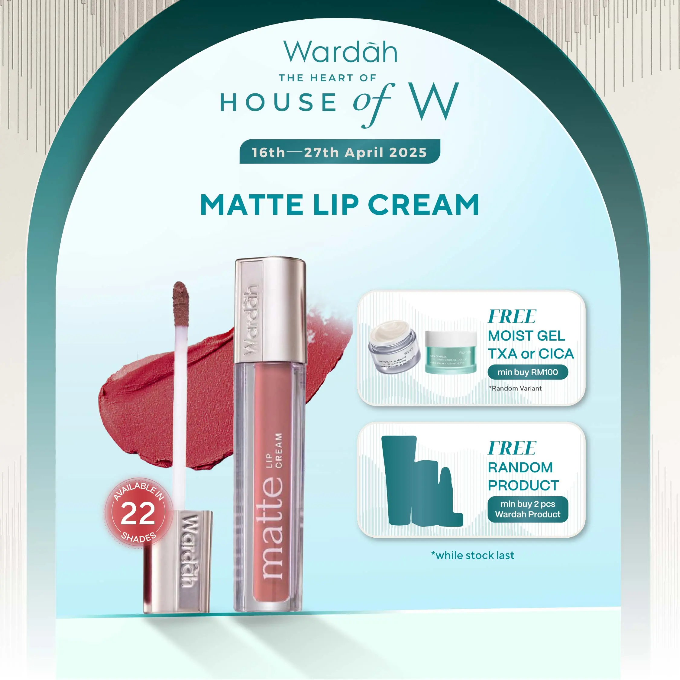 Wardah Matte Lip Cream - Matte Finish Long Lasting, Creamy Moisturizing, Intense Colour, Lightweight & No Crack with SPF