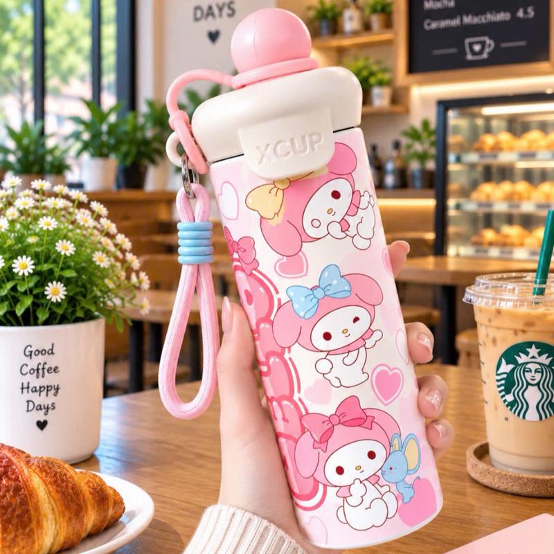 UGOO Bình Giữ Nhiệt 600ML Hoạ Tiết Mèo Con Dễ Thương Tặng Móc Khóa Trang Trí đẹp Cốc Giữ Nhiệt Thép Không Gỉ 316 An Toàn Cho Sức Khỏe UG0010 Inox Cao Cấp Không Mùi