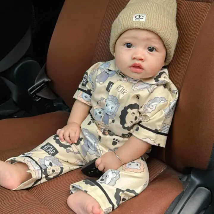 GM - Piyama karakter anak stelan baju tidur anak motif terbaru lengan pendek celana panjang unisex usia 0bulan sampai 4tahun Katun Mikro