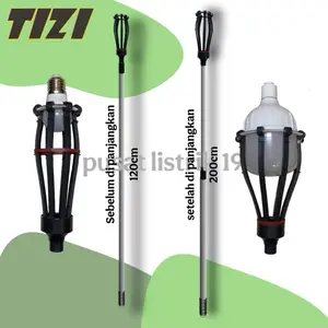FREE BUBBLE WRAP Tongkat TIZI Lampu 2 Meter 8 Jari Stick Stik Tongkat Pengganti Lampu Downlight Hitam TZ-088