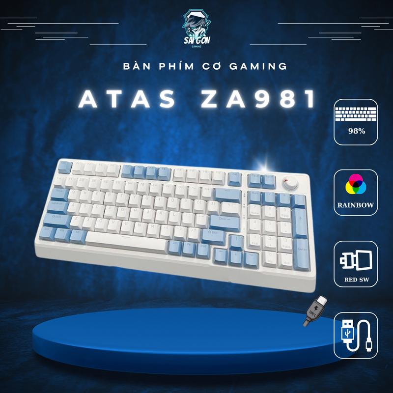  Bàn phím cơ ATAS ZA981 V3 98 Key - Hotswap - Red Switch - LED 9 chế độ - Kết nối Type-C 