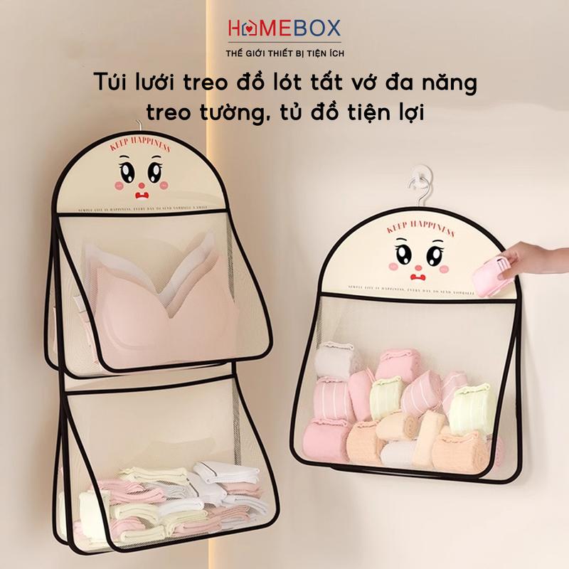  COMBO 2 Túi Lưới Treo Đồ Lót Tất Vớ 3 Tầng Có Móc Treo Gấp Gọn Giỏ Đựng Đồ Cá Nhân Treo Tủ Tiện Lợi 