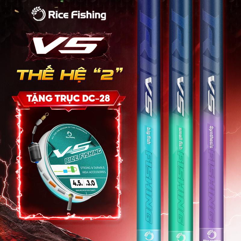 Cần Câu Cá RICE FISHING V5 Toàn Diện thế hệ 2 Bắt Cá cần câu tay chuyên câu đài CC-30