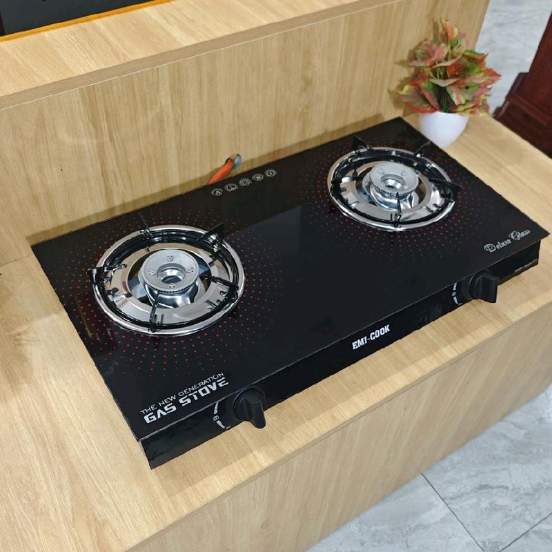Bếp đôi kính mỏng emicook gas