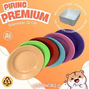 Piring PLASTIK Premium 9 inch (22cm) PP5 ORI CAP AI TEBAL ANTI PECAH Biru Hijau Makan Kitchenware Merah Pink Putih Ungu ALAT DAPUR UNIK ALAT DAPUR CUCI GUDANG SERBA 10 RIBU
