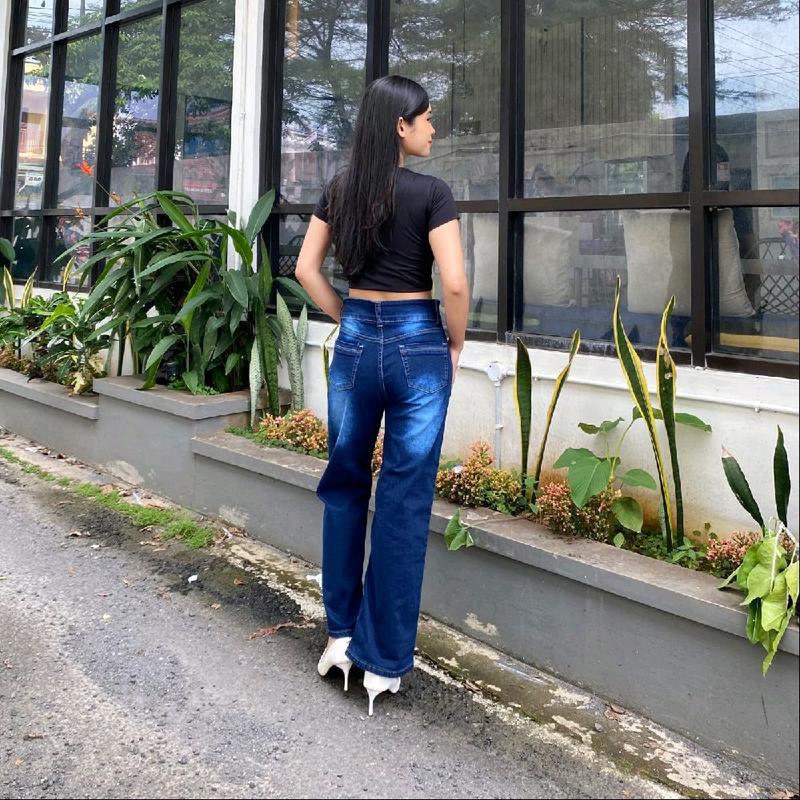 Celana jeans kulot higtwaist premium//celana jeans//celana kulot//celana wanita//celana panjang//jeans kulot//jeans kulot panjang//celana panjang 3