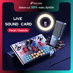 TNW-V18 Sound Card Bluetooth Live SoundCard V18 Soundcard Audio Live Mixer untuk Live streaming Karaoke