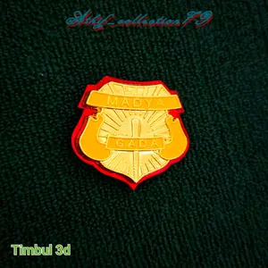 Pin Gada Madya Akrilik Mirror Bahan Logam Cor Tebal Lencana Satpam Security