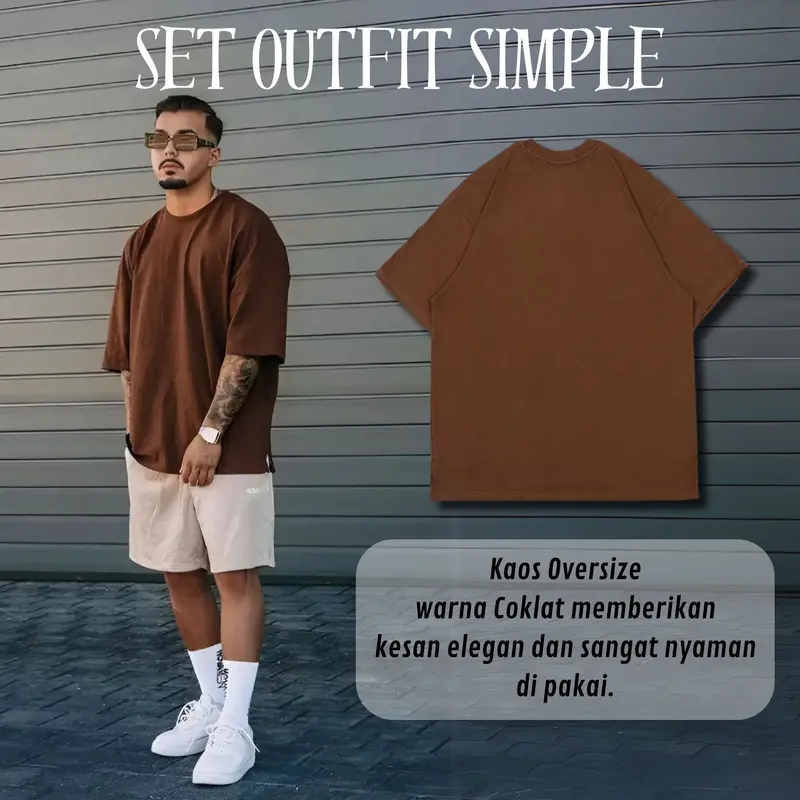 Cstl - Setetan  Simple Kekinian Baju Over Size Mix Chinos Atasan Casual outfit cowok  keren 1 set korean style Apprl-001 setelan  starboy 2