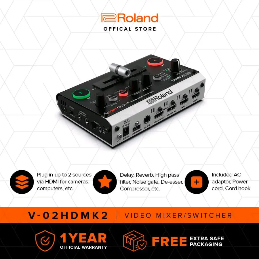 Ready Roland V-02HD MKII Streaming Video Mixer Easiest Livestream Solution
