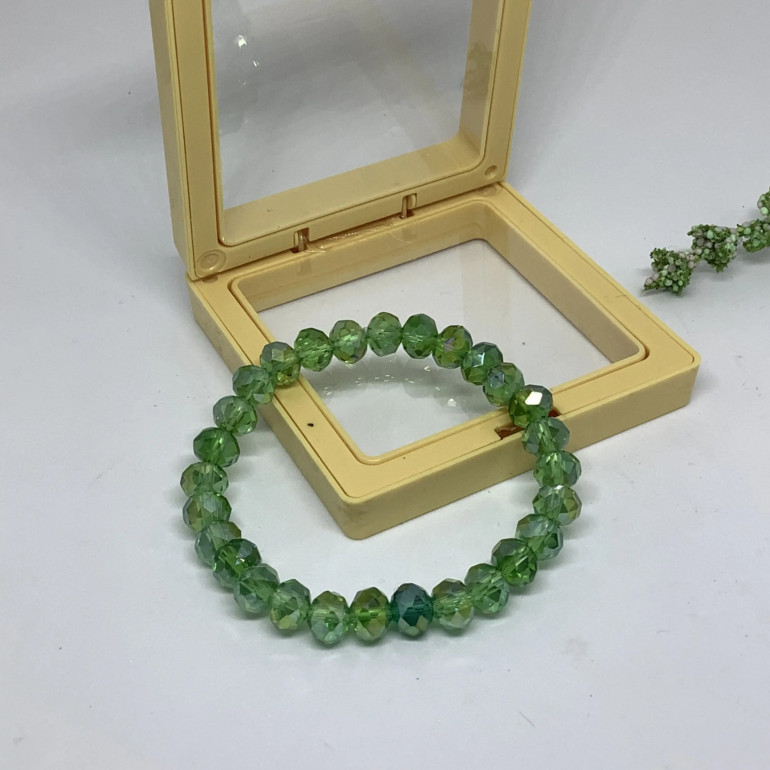 Gelang Kristal Swaroski Mewah 17 warna Manik-Manik Unik Tali Glossy Trending 8mm - Aksesoris, Crystal