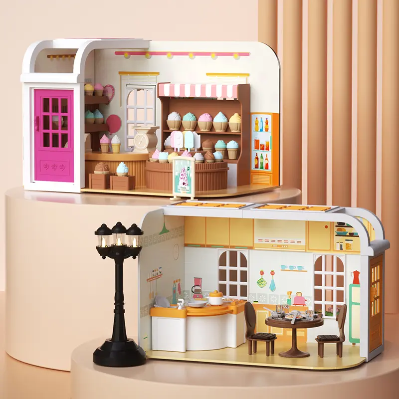 Phòng Ánh Nắng Mặt Trời Nhỏ Nhà Bếp Mini Phòng Ngủ, Nhà Búp Bê, Nhà Cô Gái, Nhà Tự Làm, Đồ Chơi Thu Nhỏ, Biệt Thự Tự Làm, Cảnh Đường Phố Mô Phỏng Toy 4