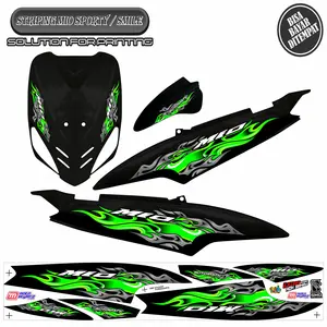 STRIPING VARIASI STICKER YAMAHA MIO SPORTY / MIO SMILE MOTIF API KEREN 3 Motorcycle