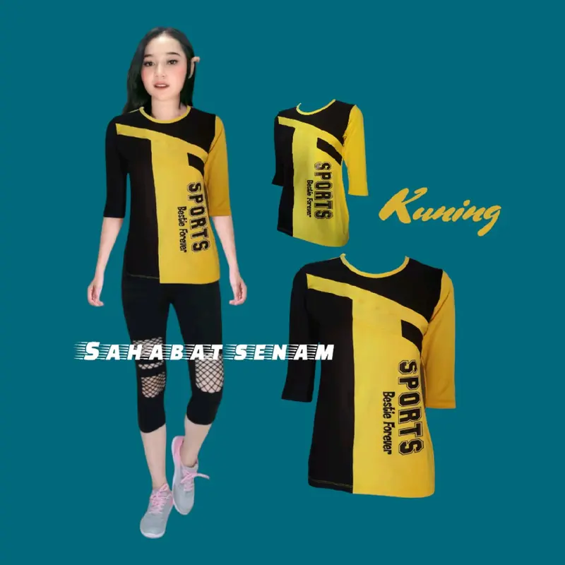 PROMO Gratis ongkir Baju kaos atasan senam bahan melar lembut dan elastis Sport 2