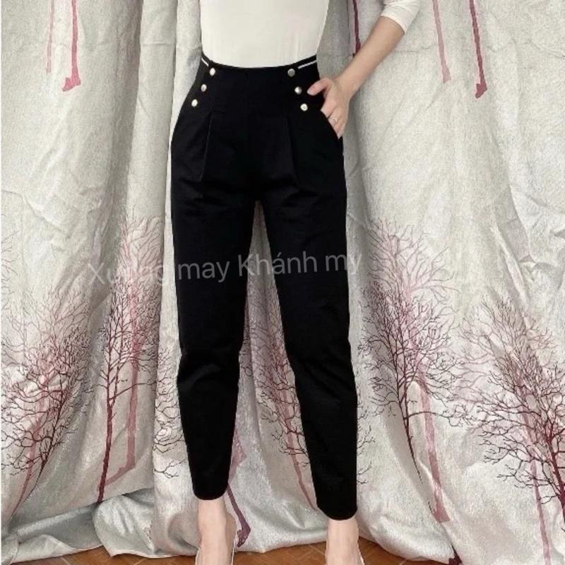 Quần Baggy Nữ Chất Liệu Umi Hàn Cao Cấp , Co Giãn 4 Chiều . Lên Dáng Siêu Xinh,Quần Dài Có Thể Giặt Máy Sang Trọng . Women Pants  Kem Khuy quanvai . Mã 06