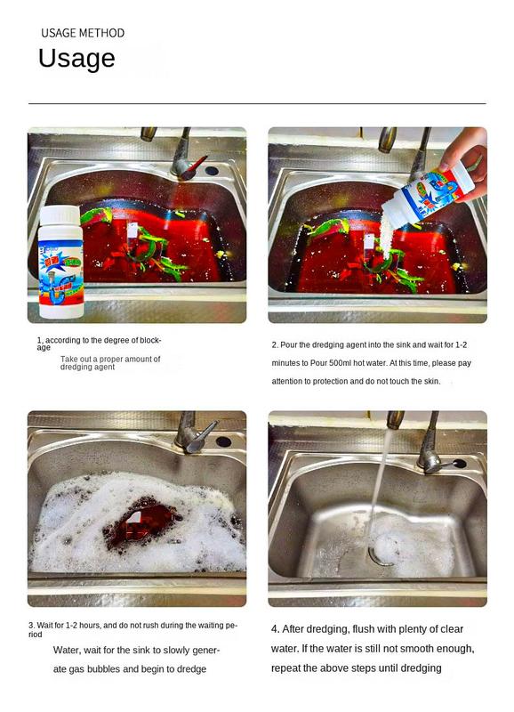 Product Introduction of [SG SELLER] Magic kitchen sewer pipes Drain Cleaner deodorant strong pipeline dredge agent toilet to clear，Sink Drain Cleaner Chemical for Kitchen Toilet Pipe Dredging 12