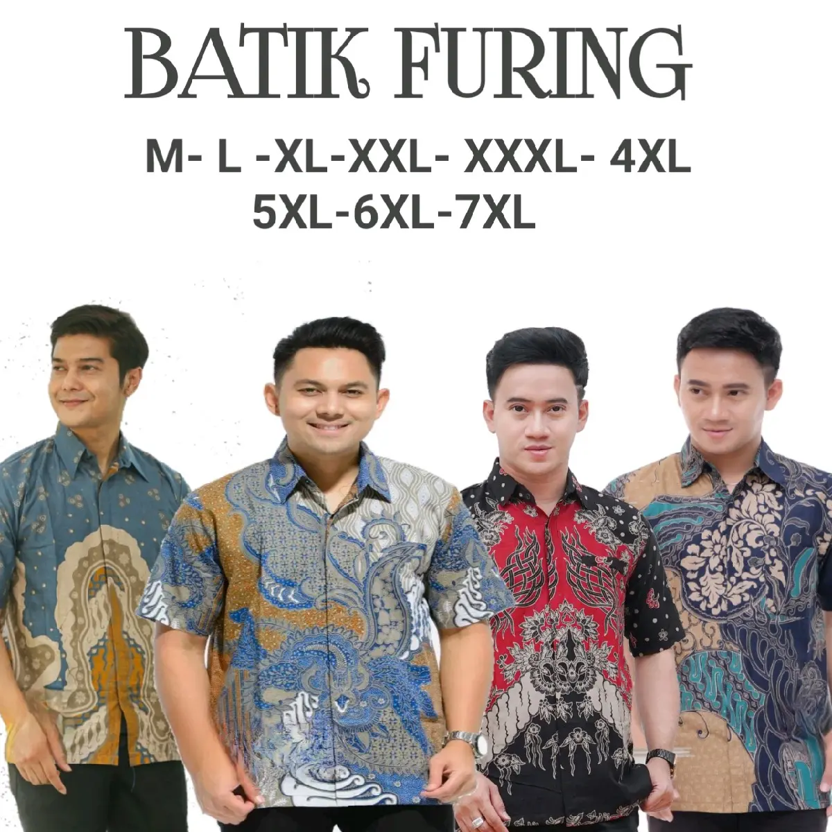 BAJU BATIK PRIA LENGAN PENDEK SIZE JUMBO LAPIS FURING SIZE M L XL 4L 5L