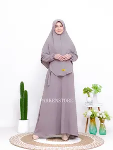 Gamis Set Hijab Adiba Terbaru Cantik Crinkle Airflow dengan Kerudung Instan Syari Pet Antem Bergo Jumbo Muslim Panjang Nyaman Menyusui Rempel Dress Remaja Dewasa  Lebaran Wanita Mewah Kondangan Khimar
