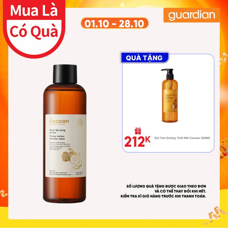 Nước Tẩy Trang Bí Đao Cocoon Winter Melon Micellar Water 500ml | Guardian Store