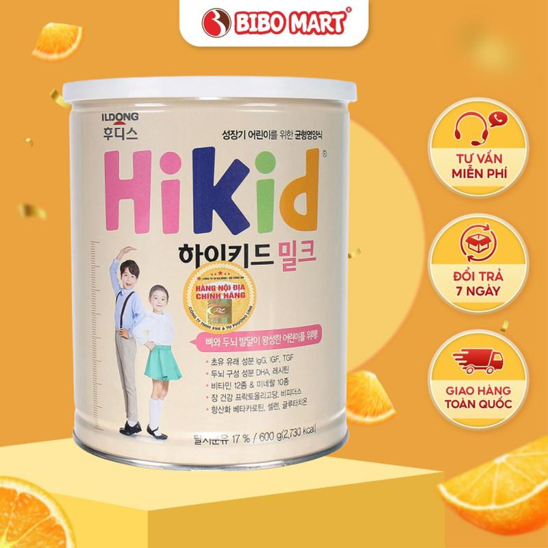 Sữa HIKID vị Vani 600g Hỗ Trợ Tăng Chiều Cao Và Miễn Dịch Cho Bé - Bibomart