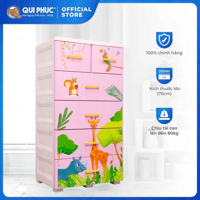  Tủ nhựa AE 5 tầng QUI PHÚC Tủ đựng quần áo lớn chắc chắn phù hợp mọi không gian dễ lắp ráp 