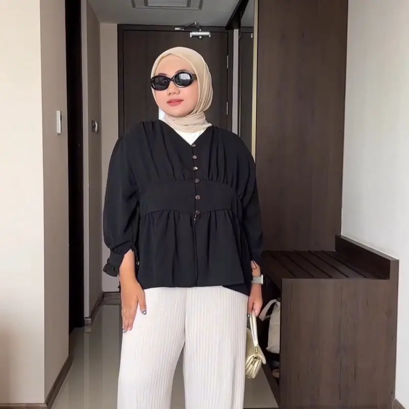 Willy Blouse Jumbo / Blouse Wanita Baju Busui Atasan  Panjang Cantik atasan wanita kekinian kemeja crinkle wanita 0