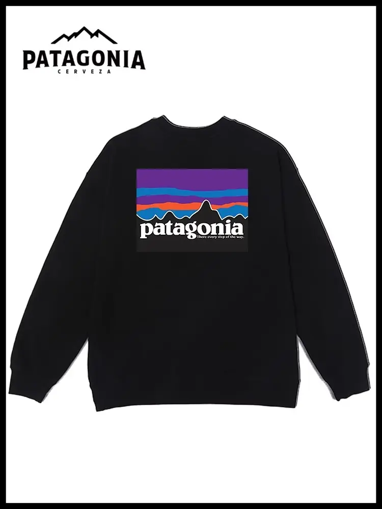Patagonia Classic Logo Mountain Men's and Women's Casual Round Neck Hoodie