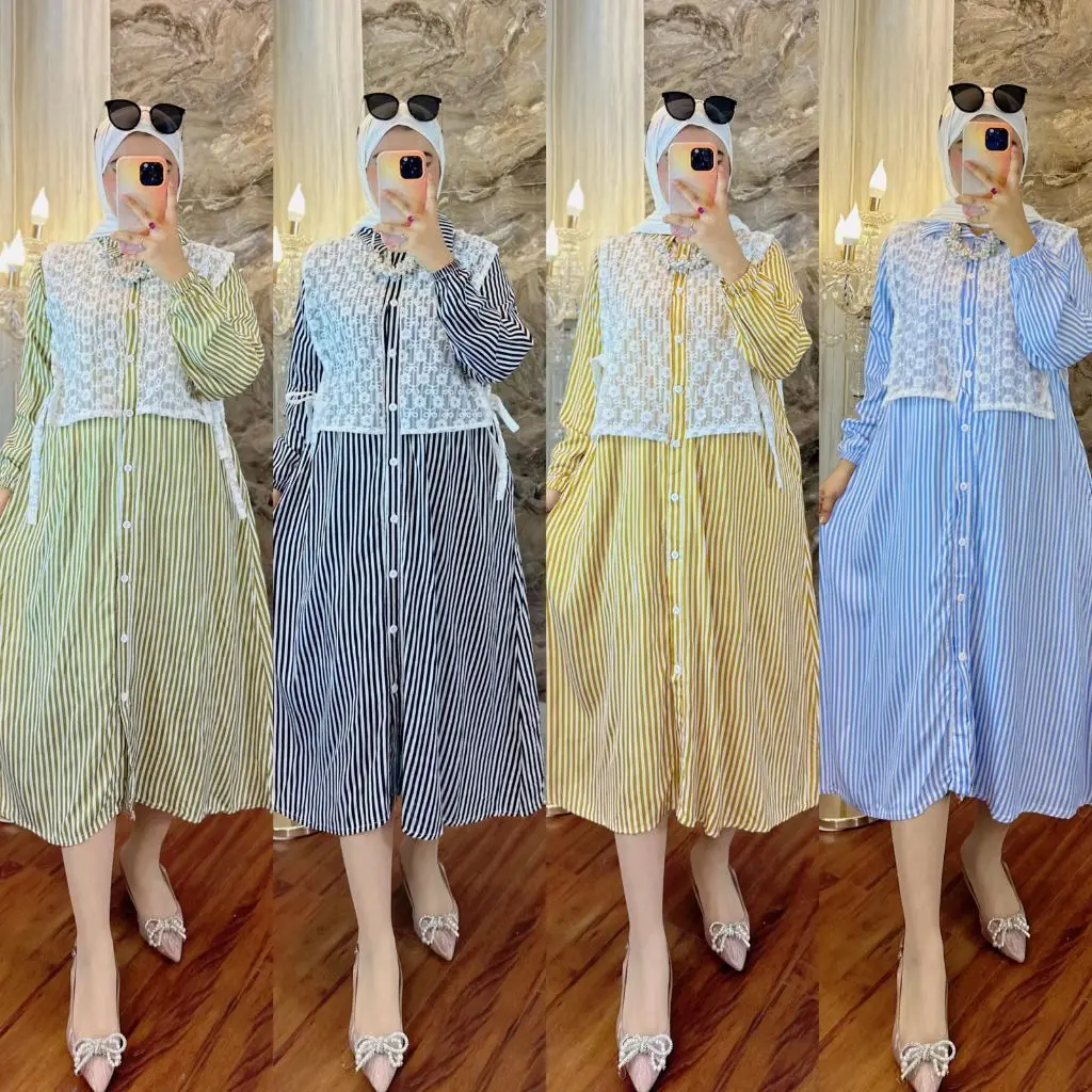 GAMIS RENDA SALUR/ BAJU WANITA DEWASA/ MIDI DRES Lebaran