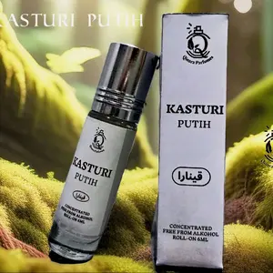 2 Botol Parfum Khas Timur Tengah Kasturi Putih  Roll On Ukuran 6ml Non Alkohol Pria Wangi