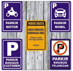 Dilarang Parkir, Parkir Gratis, Parkir Khusus, Dilarang parkir depan pintu, khusus pelanggan, parkir kendaraan toko kantor, parkir Mobil, parkir Motor dll  bahan vinil STICKER WATERPROFF Plastik Putih Plastik Plastik