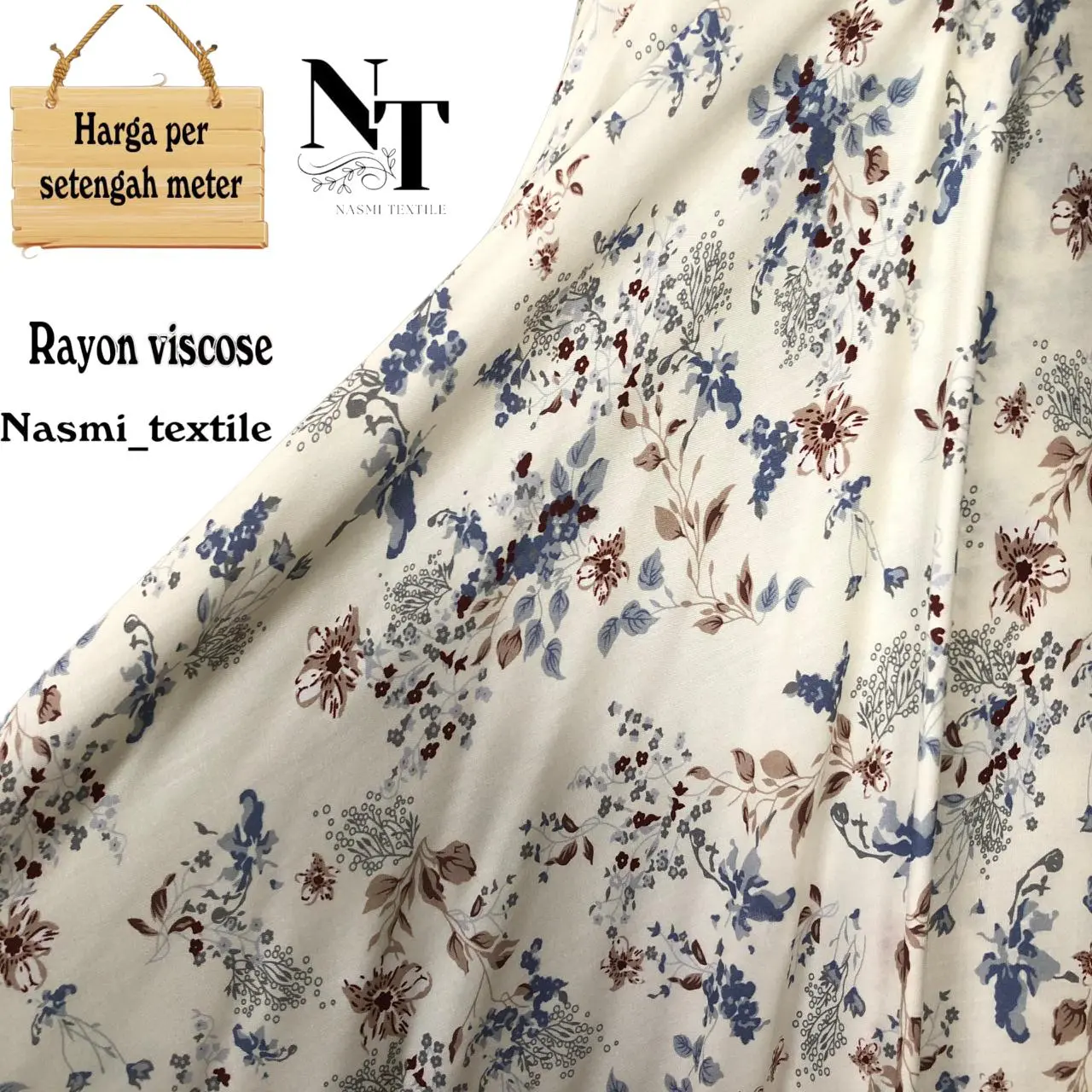 KAIN KATUN RAYON VISCOSE BUNGA PREMIUM MOTIF TERBARU (0,5meter)
