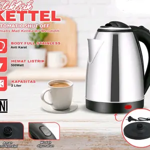 teko kettel listrik /kettel stanles/teko pemanas air stanles/teko kettle 2liter