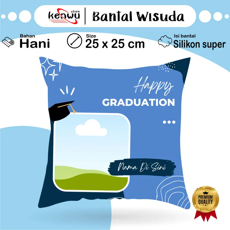 Bantal Graduation custom foto 25x25cm /Bantal Wisuda custom foto 1