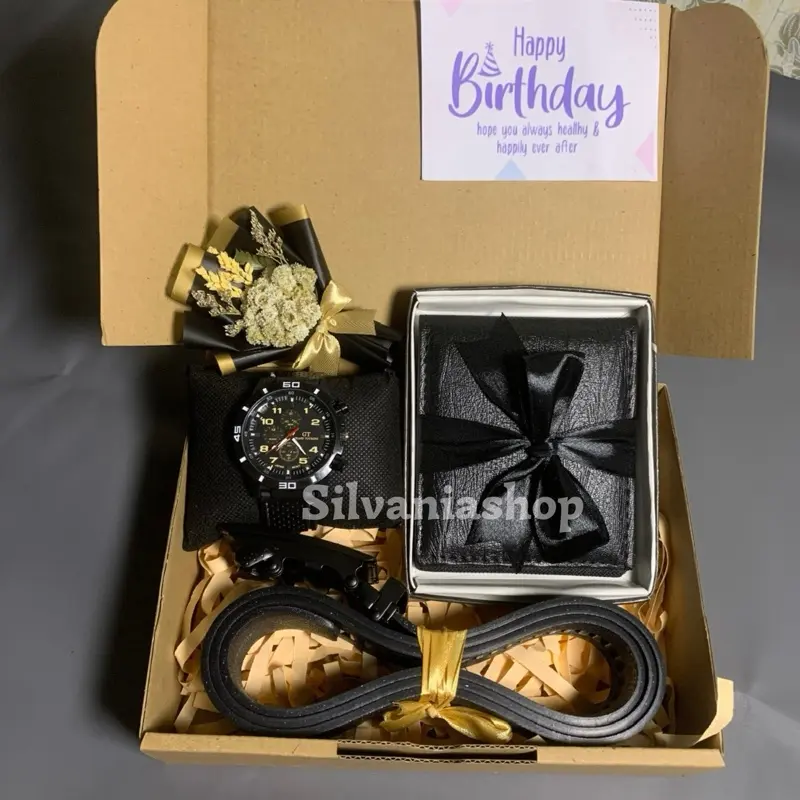 dompet+jam+sabuk+bunga kering