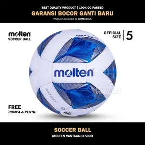Bola Sepak Size 5 Molten V5000 Original Press | 100% Real Pict | Ball | Outdoor | Pompa