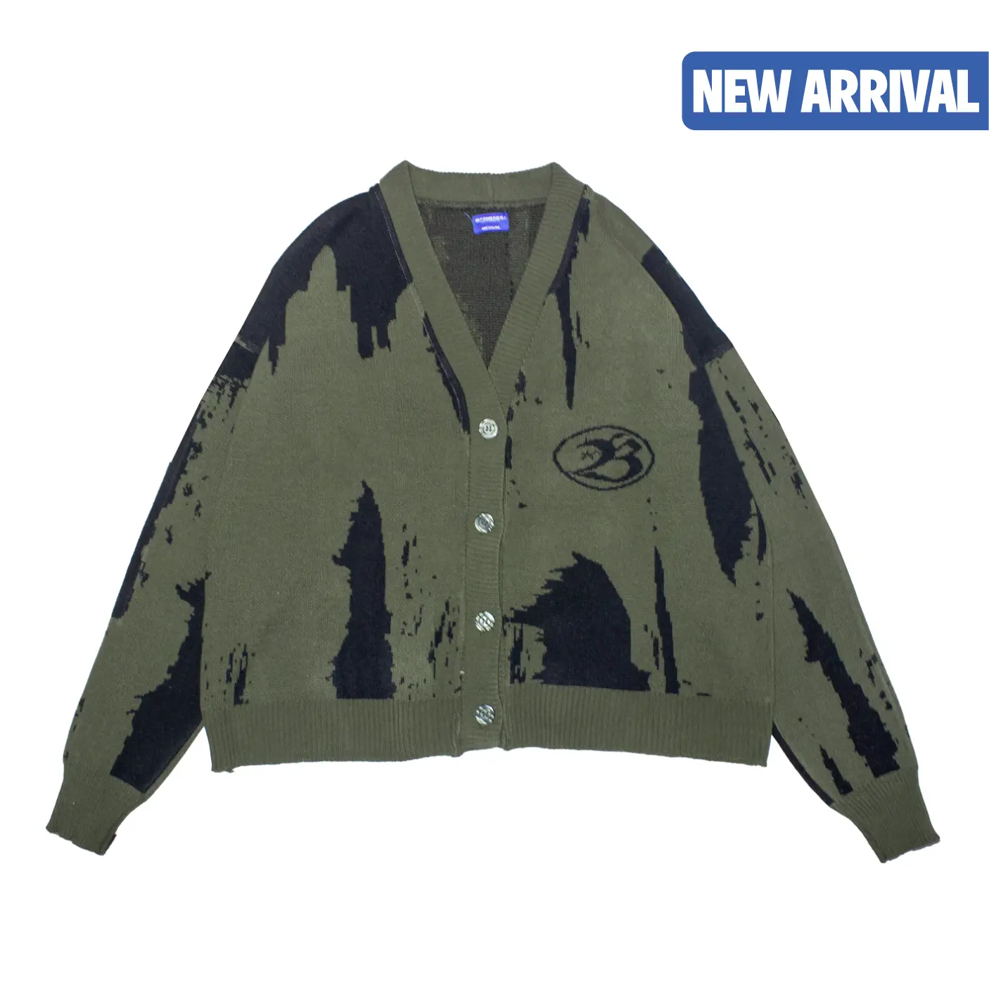 Bitsnbobs76 Cardigan Knitwear Green - Fade Kardigan Pria Wanita