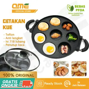 QME- CETAKAN KUE TEFLON ANTI LENGKET 7/8 LUBANG SNACK MAKER PAN Martabak Kitchenware
