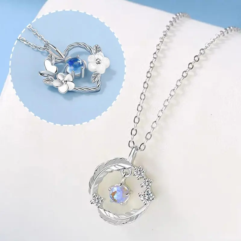 Vòng Cổ Hình Lông Vũ, Thời Trang Hàn Quốc, Vòng Cổ Cô Gái Trái Tim Hoa, Tình Yêu Thời Trang, 1 Chiếc, D2R8 4