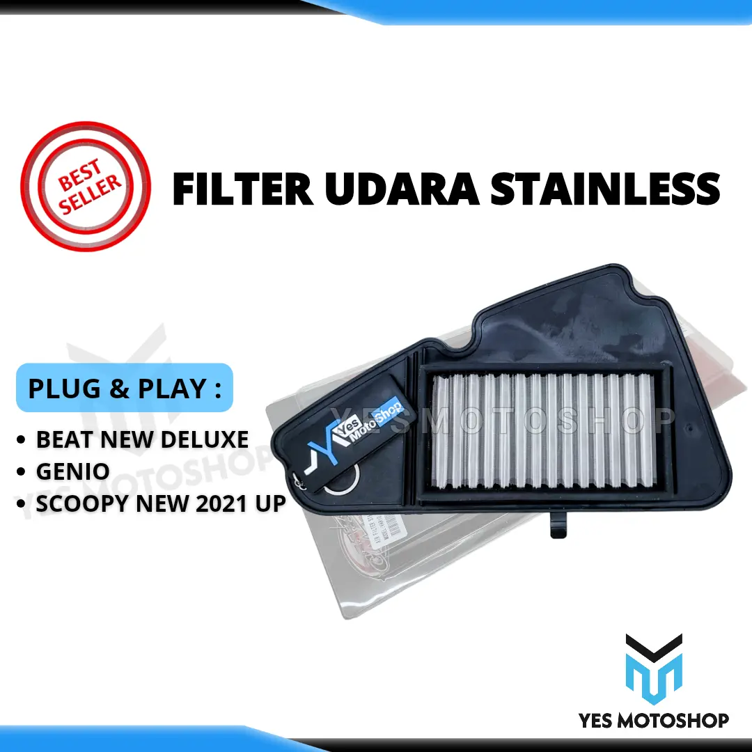 AIR FILTER UDARA STAINLESS BEAT NEW DELUXE GENIO SCOOPY FI NEW 2021 UP
