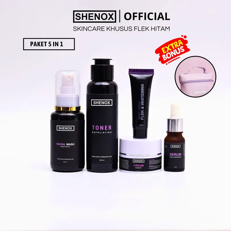 Shenox Skincare Paket 5 in 1 Anti Flek Hitam Dark Spot Treatment Noda Bekas Jerawat Resmi BPOM Melasma 3