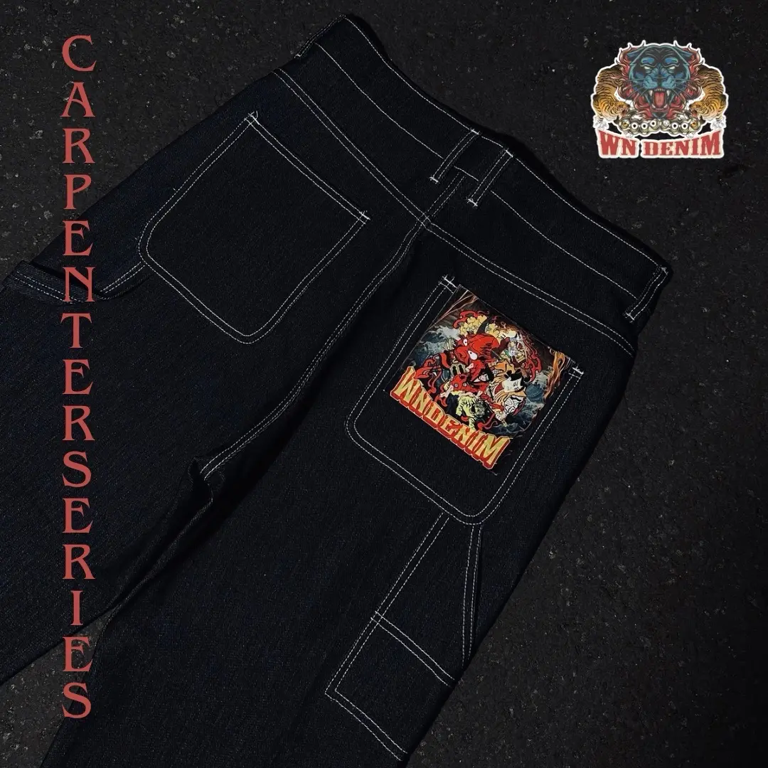 W-006 carpenter series pants Raw denim 15oz bahan kaku tebal tidak melar Celana