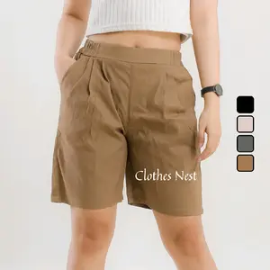 HOT PANTS | Celana Pendek Wanita  Katun Twill Combed Premium Simple Nyaman Melar | Muat BB 41 - 58 - 75 KG