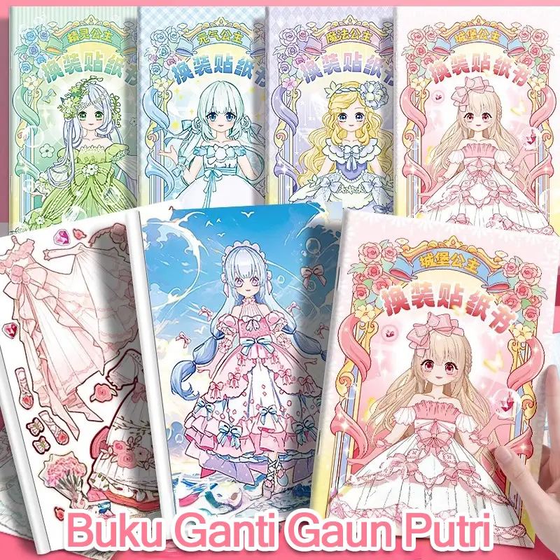 18PCS DIY Stiker Jumbo Dress Ganti Wajah Change Makeup Sticker/Berganti Pakaian Stiker Mainan