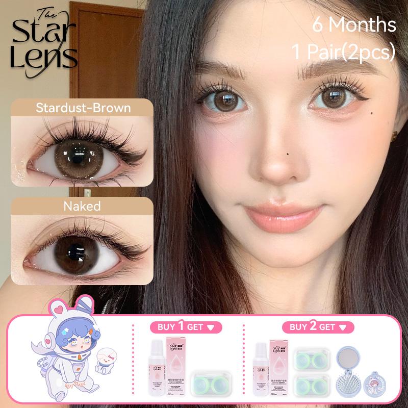 Kính áp tròng, Starlens, 1 cặp, Mắt mềm, Thích hợp để đeo khi trang điểm, Đường kính 14,2mm, Có thể sử dụng trong 6 tháng