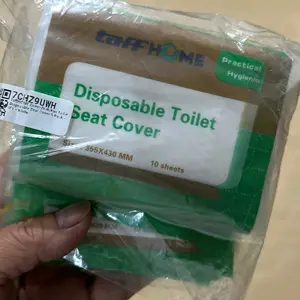 Kertas Pelindung Tatakan Alas Dudukan Kloset Duduk WC Toilet Travel Disposable Seat Cover 5 Pack 50