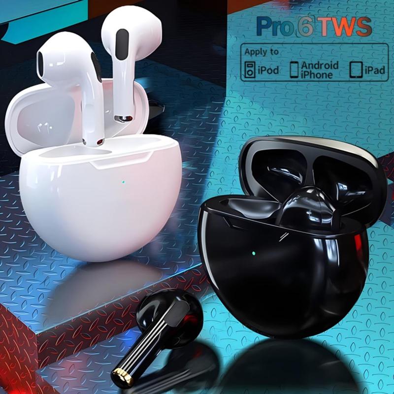 Tai nghe Bluetooth không dây Air Pro 6 nguyên bản, tai nghe TWS trong tai, vỏ giảm tiếng ồn, tai nghe game thủ cho Apple iPhone