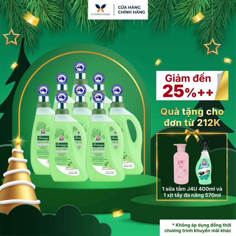  Thùng 8 Chai Nước Lau Sàn 365 Max Botany Tinh Dầu Sả Chanh thiên nhiên chai 1.25 lít làm sạch bóng sàn nhà ngăn côn trùng an toàn cho da trẻ em 