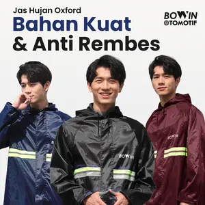 Bowin Jas Hujan Oxford Japan Tech - Anti Rembes / Bahan Tebal & Kuat Tahan Lama
