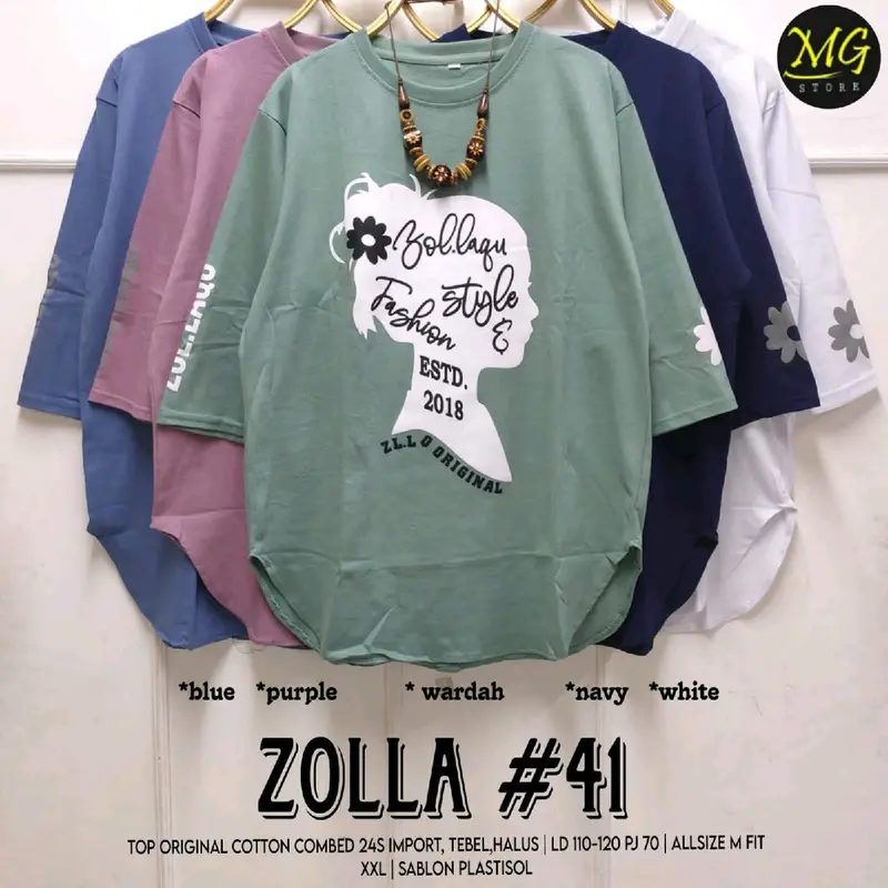 Kaos Zollaqu,, Atasan import,, kaos halus,,katun combed,,Zolla#41//mG store Wanita 0